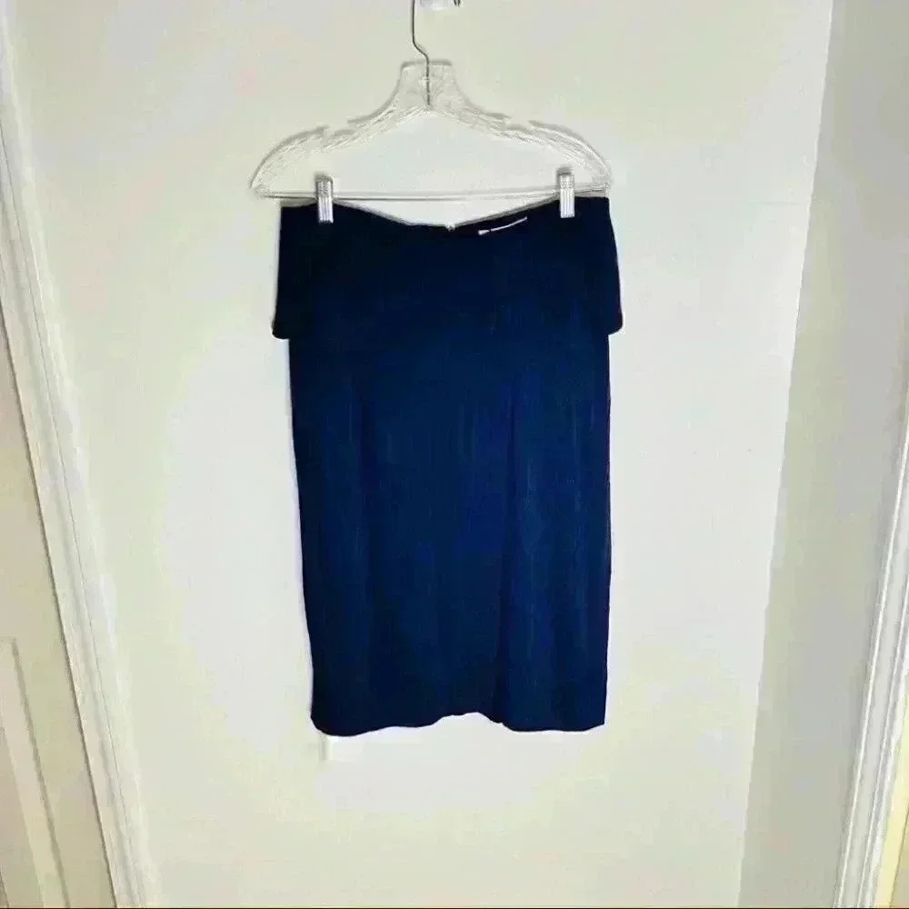 NWT MM Lafleur Montgomery Skirt Pleated Jersey Aegean Blue